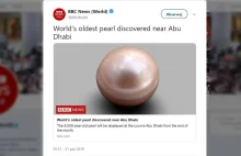 Najstarsza perła znaleziona została w Abu Dhabi. Ma około osiem tysięcy lat.