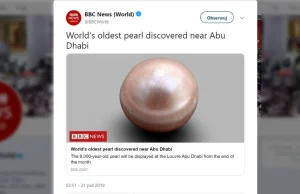 Najstarsza perła znaleziona została w Abu Dhabi. Ma około osiem tysięcy lat.