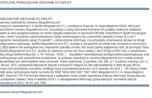 megademot.com - przedsądowe wezwanie do zapłaty - oszuści