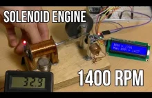 Elektromagnetyczny silnik tłokowy - Solenoid Engine - 1400 RPM
