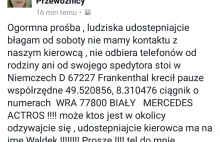 Zaginął polski kierowca w Niemczech, prośba o pomoc