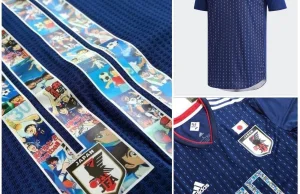 Oryginalny motyw na koszulkach reprezentacji Japonii na MŚ 2018