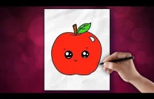Kawaii - Jak narysować Jabłko - Rysowanie kawaii krok po kroku