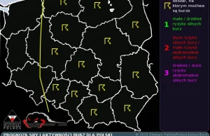 Prognoza wystąpienia burz - warto codziennie przeczytać.