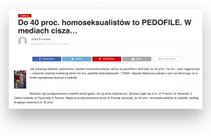 40% homoseksualistów to pedofile