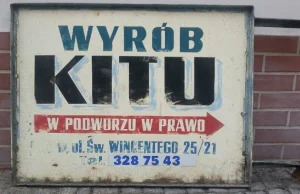 Szyld reklamujący "wyrób kitu" zniknął z wrocławskiej ulicy