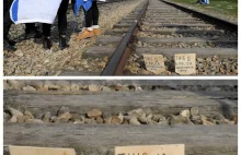 Młodzi Żydzi rozrzucają ulotki Polish Dead Camp w Birkenau