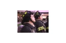 Reaction of firefighters on falling woman from WTC