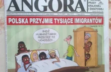 Okładka gazety ANGORA dotycząca przyjęcia przez Polskę imigrantów