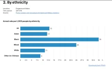 UK - Oficjalne statystyki aresztowań uwzględniające kolor skóry przestępców