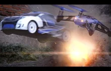 Świetnie zrealizowany film akcji z udziałem samochodów RC i dronów