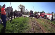 Symulacja wypadku z udziałem tramwaju + akcja ratownicza Torun