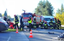Wypadek w Rudach. 70-latek na motorze nie zauważył transita