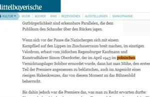 Bawarski dziennik "Mittelbayerische Zeitung" użył zwrotu "polski obóz zagłady"