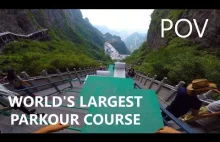 Pełny bieg - najdłuższy PARKOUR świata (China Skyladder Comp)