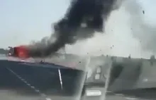 Eksplozja samochodu na drodze