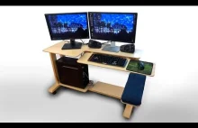Projekt DIY fajnego biurka dla komputera i dwóch monitorów.