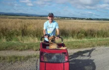 57-letni Franciszek biegnie dookoła Polski z psem na wózku