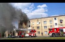 Pożar w Dąbrowie Górniczej i skok z okna