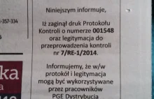 PGE Rejon Pruszków - zaginął druk ale...