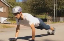 Skateboarder falls - like a king!