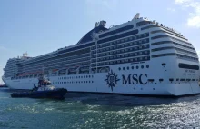 Prawie 300-metrowa MSC Poesia rozpoczęła sezon statków pasażerskich w Gdyni