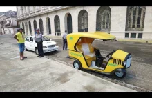 Jazda moto-rikszą po Havanie-Polacy znani z tanich papierosow