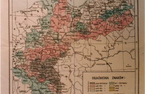 Mapa narodowościowa dotychczasowego zaboru pruskiego na podstawie spisu z 1910r.