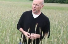 Bruce Willis zatrzymał się przy polach ze zbożem.
