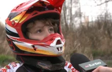 Siedmiolatek ściga się w motocrossie. Olaf Włodarczyk ma talent (WIDEO)