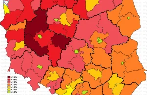 Mapa głosów nieważnych w wyborach samorządowych 2014