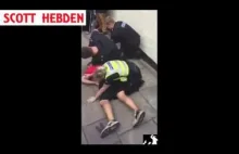 Muslim man is restrained by police women but resist arrest