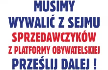 OGÓLNOPOLSKA AKCJA PRZECIWKO PLATFORMIE OBYWATELSKIEJ - PRZEŚLIJ DALEJ !