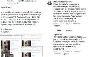 RISK made in warsaw stosuje dyskryminacje cenową i przyznaje się do tego na FB