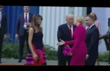 President trump handshake Fail with Poland’s "First Lady" Agata...