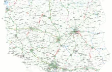 Mapa stanu autostrad i dróg ekspresowych w Polsce