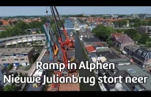 Katastrofa dwóch dźwigów pływających w Holandii w trakcie budowy mostu.