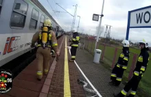 Pożar wagonu na trasie kolejowej Poznań – Nowy Tomyśl