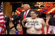 WATCH Topless feminist protester storms Donald Trump