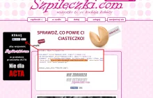 Jeden screen o tym jak Szpileczki.com wspiera protesty przeciwko ACTA