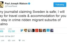 Paul Joseph Watson zafundował lewicowemu dziennikarzowi wycieczkę do Malmo...