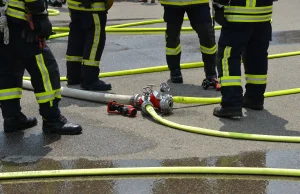 Wybuchł pożar lokalu wyborczego w Biskupinie.