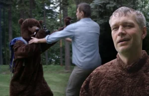 Michał Żebrowski w roli niedźwiedzia promuje właściwe zachowanie na szlakach