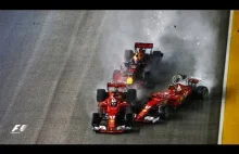 Vettel, Verstappen, Raikkonen Dramatyczny start, 2017 Singapur.
