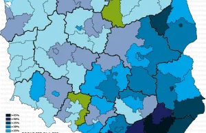 Wybory na mapie - poparcie poszczególnych partii w wyborach samorządowych 2014