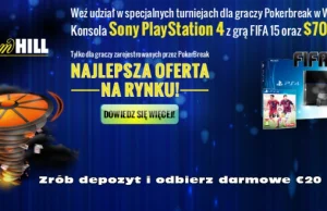 Turniej Pokerbreak tym razem do wygrania PS4. Data turnieju 29.01.2015