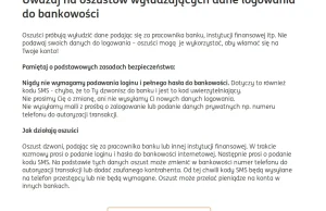 Uwaga na phishing telefoniczny skierowany na klientów banków!