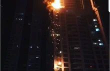 Ogromny pozar w Dubaju. Znow plonie wiezowiec Marina Torch!