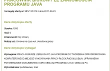 Praca Marzeń : Pracownik biurowy ze znajomością programu Java