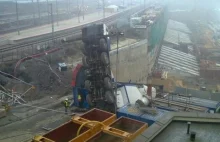 Runął dźwig na budowie dworca PKP w Katowicach